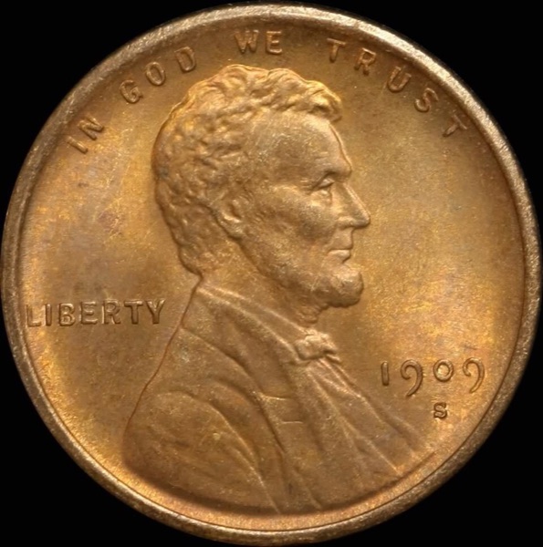 1909-S Lincoln Wheat Cent — obverse