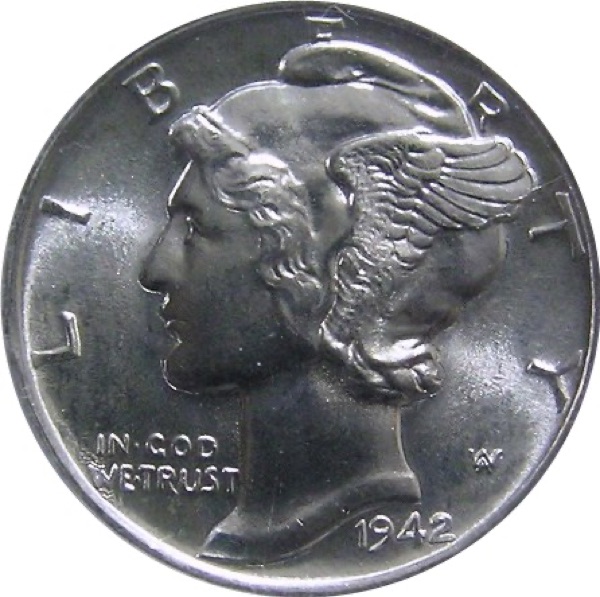 1916-D Mercury Dime — obverse